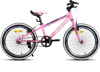 JOYSTAR Lubbock 20" Kinder Hardtail Mountainbike - 1 versnelling - V-brake - Witte noppenbanden - Roze - Geschikt voor buitenactiviteiten in de lente