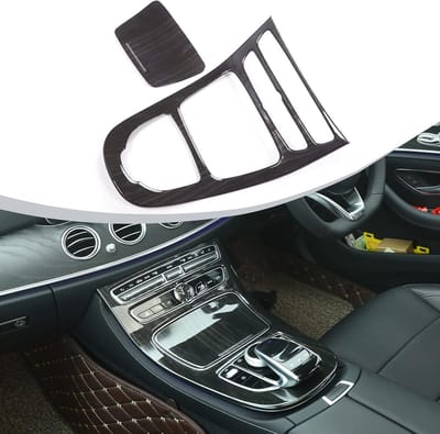 Interieur Accessoires voor Auto - ABS Kunststof Console Gear Paneel Frame Cover Trim Stickers voor MB E-Klasse W213 2016-2018, Links en Rechts, Donker Ash Hout Afwerking