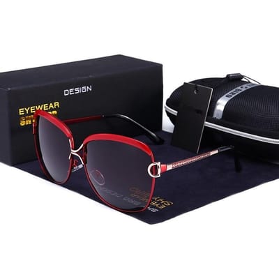 Mode Dames Gepolariseerde Zonnebril UV400 Buiten Rijden Zonnebril Anti Glare Brillen rood