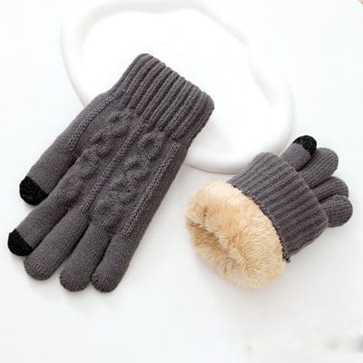 Handschoenen - Handschoenen winter - Fiets Handschoenen - Handschoenen heren - Warme touchscreen winterhandschoenen - Voor dames - Wollen handschoenen - Met thermische fleecevoering - Voor skiën - Fietsen - Autorijden en buitensporten - Donkergrijs