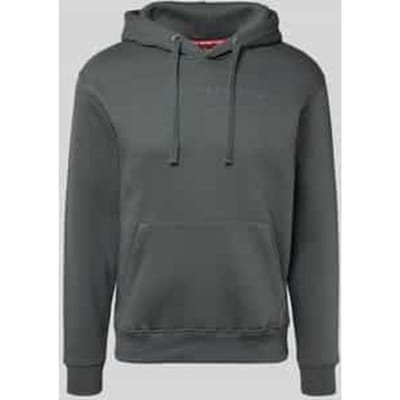 Hoodie met labelprint en kangoeroezak