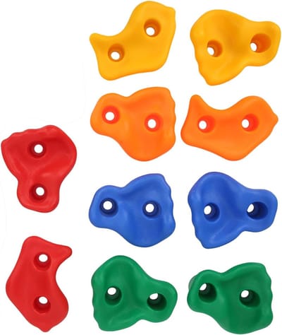 Klimgrepen Set - Klimstenen - Buiten Klimmen - Ergonomisch Ontwerp - 25 x 20 x 10 cm - Veelkleurig