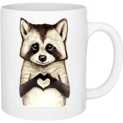 1 st Wasbeer Keramische Mok 11oz Grote Melkbeker Grappig Patroon Koffiekopjes voor Beste Vriend en Familie Verjaardagscadeaus voor Elke Gelegenheid 11OZ white