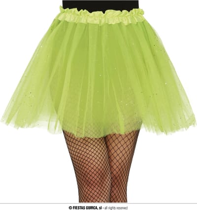 Fiestas Guirca - Glitter tutu licht groen - 40 cm - Carnavalskleding - Carnaval - carnavalskleding 2027 - Carnaval kostuum