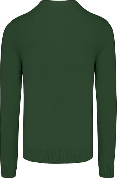 Pullover/Cardigan Heren S Kariban V-hals Lange mouw Forest Green 50% Katoen, 50% Acryl