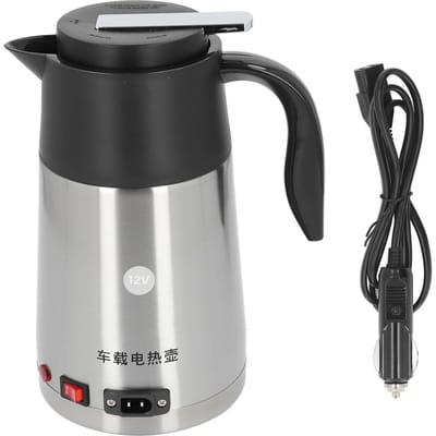 Auto Waterkoker Warmwaterboiler 12V Draagbare Elektrische Waterkoker Grote Capaciteit Roestvrij Staal Kunststof L gray