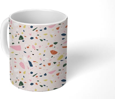 Mok - Koffiemok - Terrazzo - Patroon - Kleurrijk - Mokken - 350 ML - Beker - Koffiemokken - Theemok