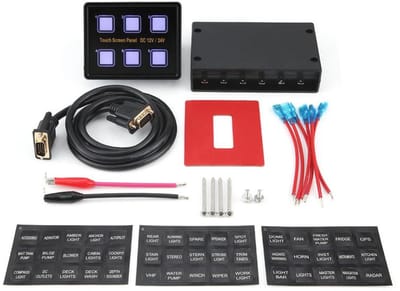 6 Gang Touchscreen Bedieningspaneel voor Auto en Boot - Universeel Schakelaarpaneel met LED