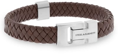 STEEL & BARNETT - Leren Armband Heren - Harrison - Bruin - Maat M