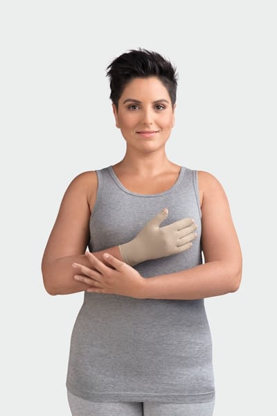 Juzo Classic Seamless Compressiehandschoen - Uitvoering HFA - Klasse 2 (CCL2) - Naadloos - Maat S - Amandel