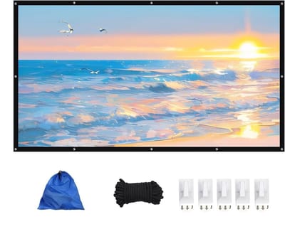 Opvouwbaar Projectiescherm - Filmscherm Buiten - Thuisbioscoop Ervaring - Kreukvrij Polyester - 60 inch - Wit