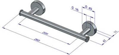 Plieger Como handdoekbeugel magnetisch 430mm chroom