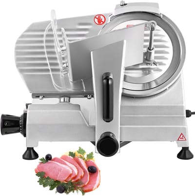 CommerciëLe Vleessnijmachine Van , 200 W Elektrische Delicatessensnijmachine, 20,3 cm Mes Van Koolstofstaal, 350–400 Tpm, Instelbare Dikte 0–1,2 cm, Elektrische Vleessnijmachine voor Privé- En Commercieel Gebruik
