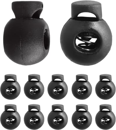 Set van 10 enkele gaten veerkoordstopper van plastic, ideaal voor elastische koorden, schoenen en rugzakken