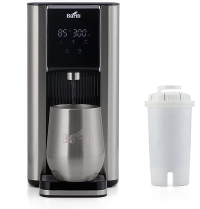 Bardi Heetwaterdispenser 2.6L – Instant Waterkoker met Touchscreen – 7 Temperatuurstanden & 5 Volumestanden – Inclusief STRIX Waterfilter, Thermosbeker & Onderzetter – RVS