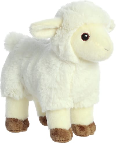 Aurora Pluche schaap/lammetje knuffel - wit - 20 cm - boerderij knuffel - schapen