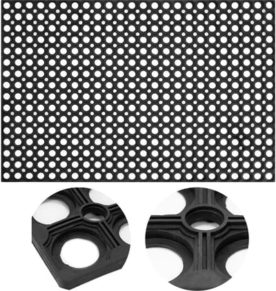 Springos Deurmat - Buitenmat - Droogloopmat - Anti -Slip - Grafiet/Zwart - 60 x 90 Cm