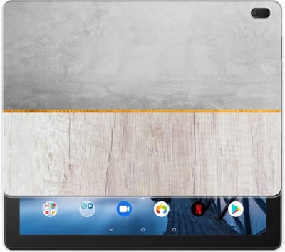 Lenovo Tab E10 Silicone Tablet Hoes Wood Concrete
