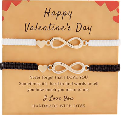Oneindige Liefde Infinity Charm Paar Armbanden – Zwart - Wit – Handgemaakte Armbanden voor Vrouwen en Mannen – Vriendschapsarmband als Geluks- en Cadeausieraad