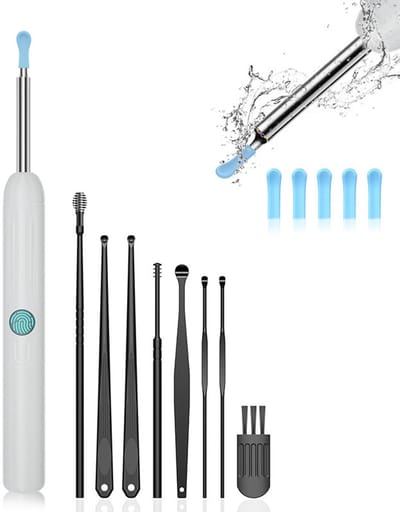 Oorreiniger met Camera - Wifi Oor Reinigingsset met HD Camera - Oor Cleaner met Licht en App - Elektrische Oorreiniger met 8 Accessoires - Wit