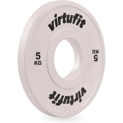VirtuFit Olympische Fractional Plate - Halterschijf - 5 kg - Ø 50 mm - Wit - Gemaakt met Duurzame Rubbercoating - Compitabel met Olympische Halterstangen