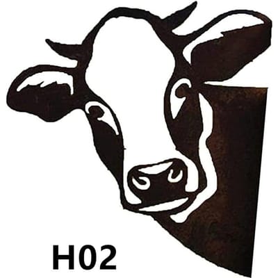Tuin Boerderij Gluren Koe Kippen Schapen Metalen Tuin Hanger Decoratie Yard Art Decor Gluren Koe Metalen Kunst, Gluren Koe Ornament H02(high quality)