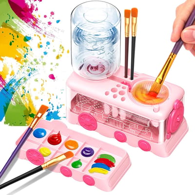 Kwastenreiniger - Kwastenreiniger - Acryl - Lekvrije - Kunstbenodigdheden - Schoonmaakgereedschap - Roze