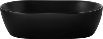 Keramische waskom ovaal mat zwart 30x50x14 cm - Sparrow opbouwmodel