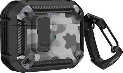 Hoesje geschikt - Armor Case met Lock - voor AirPods Pro2 - Hoesje Hoes Cover - optimale bescherming - Stevig Hoesje - Anti-val - Met slotgesp