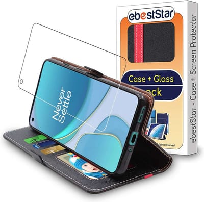 ebestStar - Hoes geschikt voor OnePlus 8T, Wallet Etui, Book case hoesje, Zwart, Rood + Gehard Glas