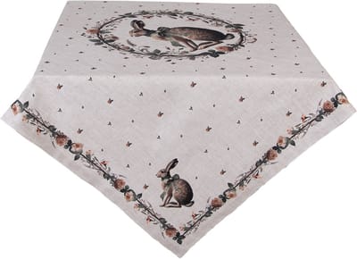 Clayre & Eef Tafelkleed 100x100 cm Beige Katoen