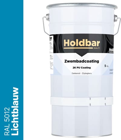 Holdbar Zwembadcoating Lichtblauw (RAL 5012) 5 kg - Zwembadverf - Alle kleuren - Waterdicht - Gemakkelijk reinigen - UV-bestendige Zwembad Verf - Chloor en Chemicaliën Bestendig - 2 Componenten