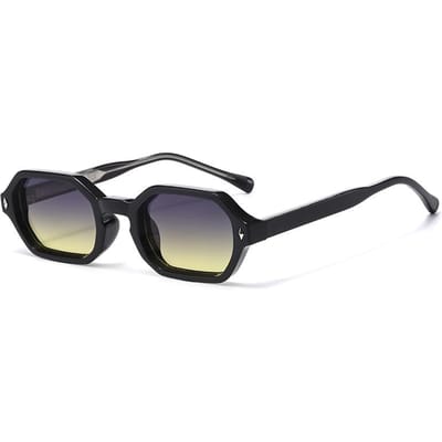 Nieuwe Zwarte Vierkante Retro Zonnebril Merk Designer Concaaf Onregelmatig Dik Montuur Mannen Vrouwen Mode Zonnebrillen uv400 black