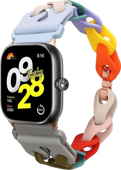 kwmobile horlogebandje geschikt voor Xiaomi Smart Band 8 Pro / Band 9 Pro / Redmi Watch 5 / Redmi Watch 4 armband - Siliconen horloge of activity tracker bandje - Smartwatch polsband - In meerkleurig