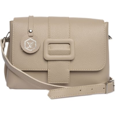 Luisa Vannini Beige Rundleer Tas