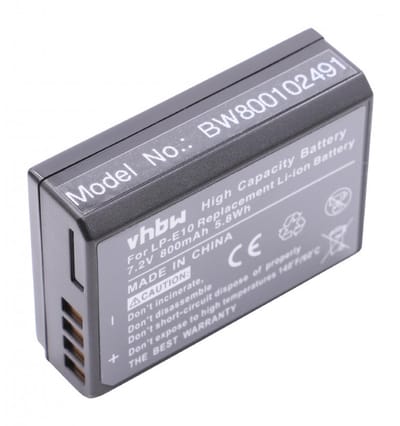 Camera accu compatibel met Canon LP-E10 / 800 mAh
