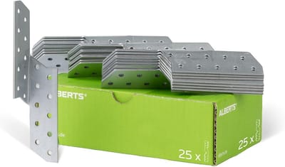 Set van 25 Rechte Sparankers Verzinkt voor Houtverbindingen 32x32x170mm