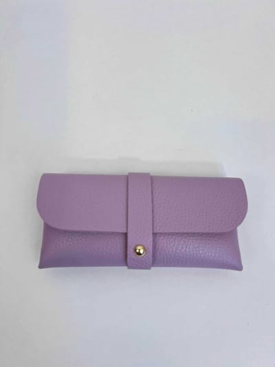 Zonnebrilhoes Lila | Paars Mat - Echt leer 100% - 16 x 8 cm - Accessoire - Zonnebril - Modern - Hip - Trendy - Trendsetter Wauw - Fashion Trending Handig Gadget - Sunglasses Wallet - Zon - Lente Zomer - Accessoires - Dames - Heren - Kinderen - Vrouw