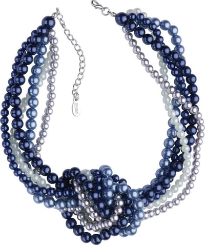 Behave - Ketting met parels in verschillende grootte en knoop - 40 cm (verlengketting 6,5 cm)