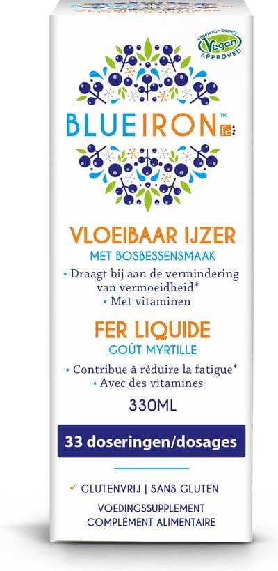Blueiron vloeibaar ijzer elixer original - Bessensmaak - Ijzer ondersteunt het energieniveau - 330ml - 33 doseringen