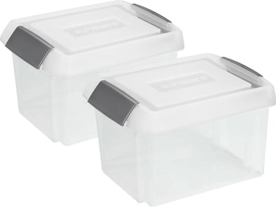 Sunware 2x opslagboxen 32 liter transparant 45 x 36 x 24 cm extra hoge afsluitbare deksel