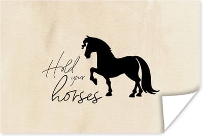 Poster Quotes - Hold your horses - Paarden - Spreuken - 180x120 cm XXL