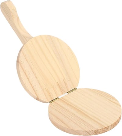 Tortillapers - Deegpers - Platte gebakjes maken - Ergonomische handgreep - 24 cm - Houtkleur