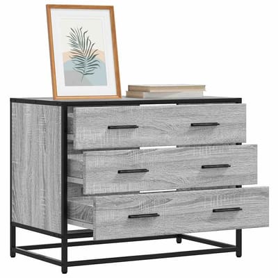 vidaXL - Ladekast - 70x41x56 - cm - bewerkt - hout - grijs - sonoma - eikenkleurig