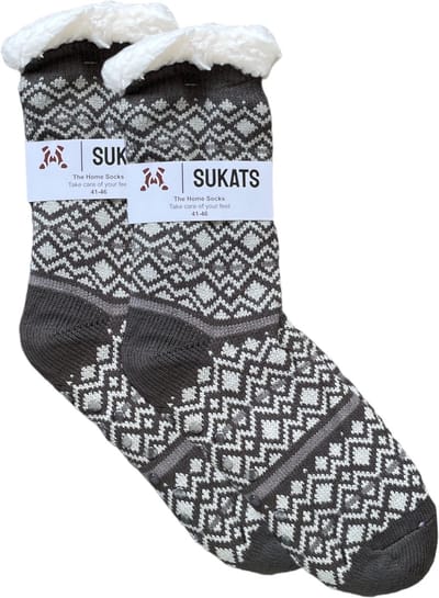 Sukats® Huissokken - Homesocks - Maat 41-46 - Antislip Sokken - Fluffy Sokken - Heren Huissokken - Slofsokken - Variant 17 - Meerdere Maten en Varianten - Verwarmde Sokken