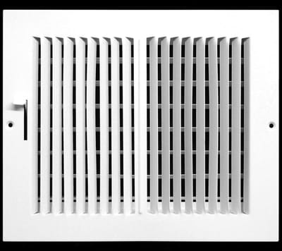 Ventilatierooster - Luchtstroom Deksel - Luchtcirculatie Verbeteren - Gestempeld Staal Constructie - 20x10cm Opening - Wit