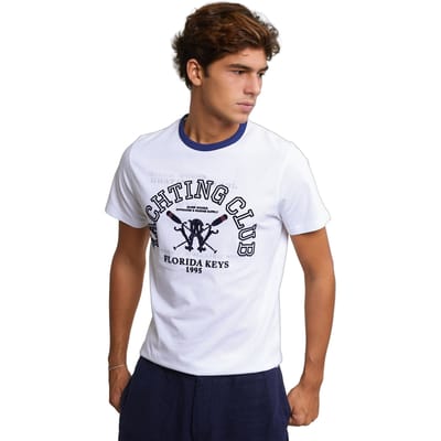River Woods Custom Fit Fantasy T-shirt White Size: L | Printed T-Shirts Outlet | Heren | Blauw