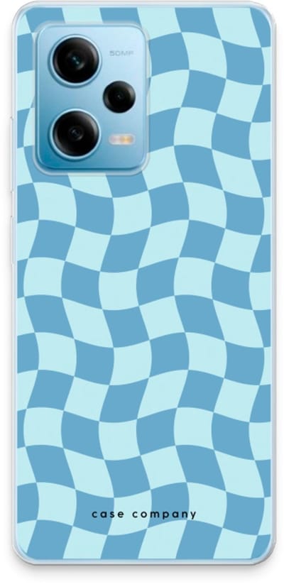 Case Company® - Hoesje geschikt voor Xiaomi Redmi Note 12 Pro 5G hoesje - Grid Blauw - Soft Cover Telefoonhoesje - Bescherming aan alle Kanten en Schermrand