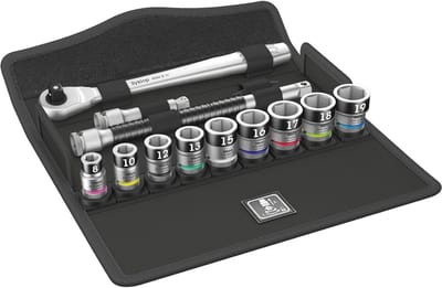 Set van 13-delige 3/8 inch metalen ratelsleutelset met omschakelfunctie