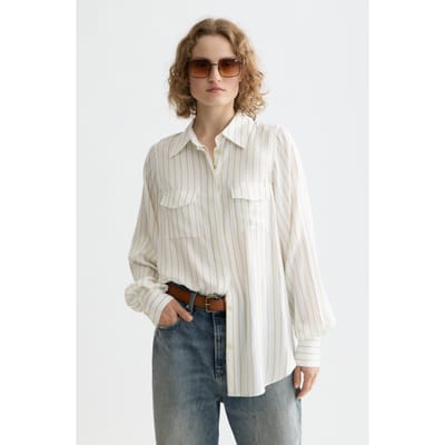 Scotch & Soda Striped Shirt With Pockets Golden Green Stripe Taglia: 38 | Magliette intime Outlet | Donna | Verde